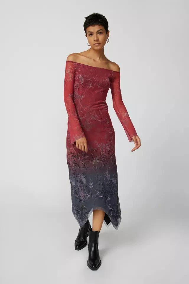 商品Urban Outfitters|UO Maya Mesh Off-The-Shoulder Midi Dress,价格¥677,第3张图片详细描述