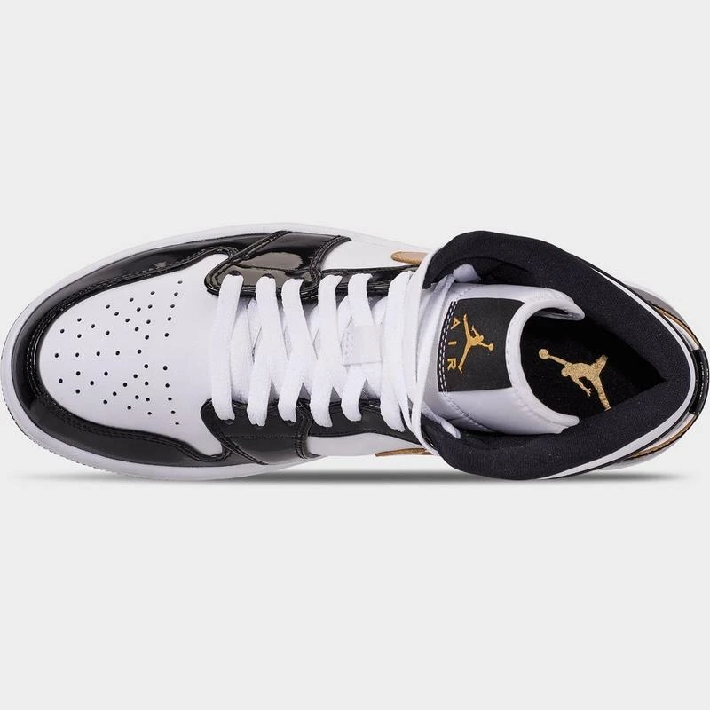 男士 Air Jordan Retro 1 Mid 黑黄脚趾 黑灰 丝绸 商品