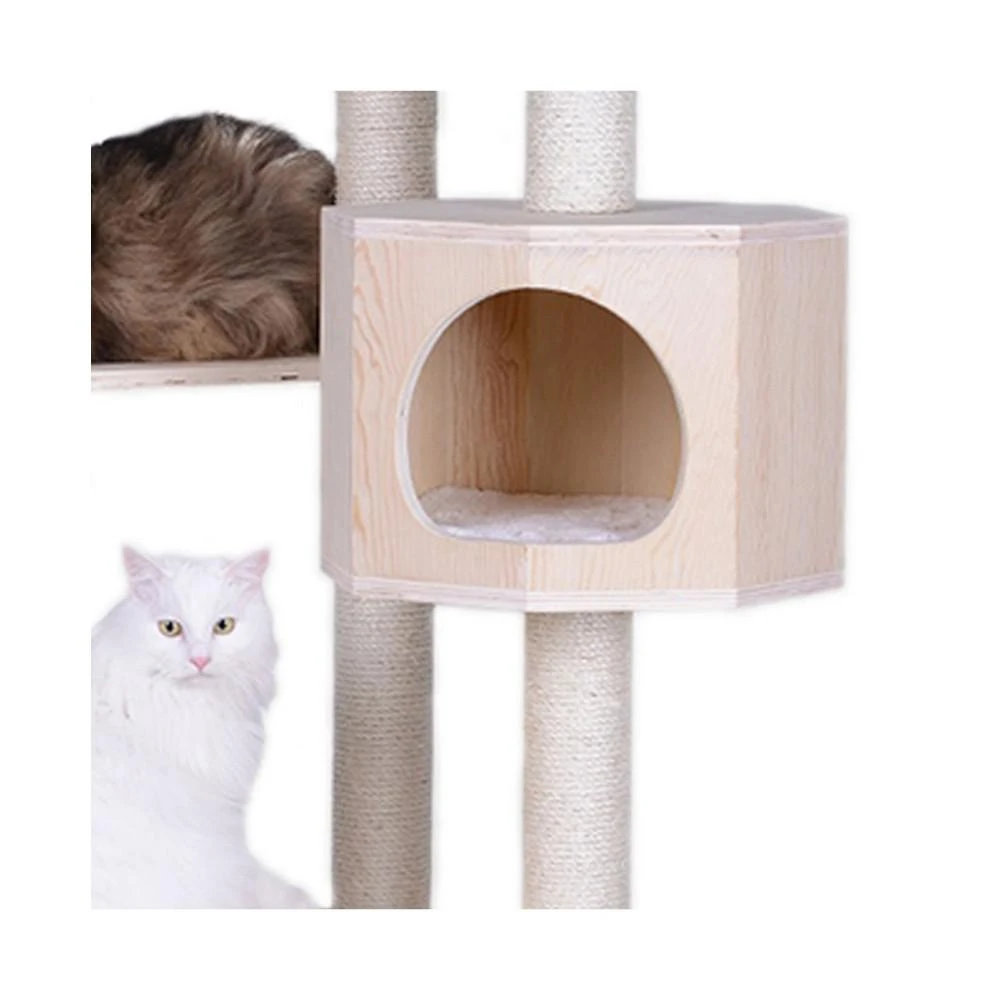 商品Macy's|85" Real Wood Premium Scots Pine, 5-Level Cat Tree With 2 Condos,价格¥3269,第5张图片详细描述