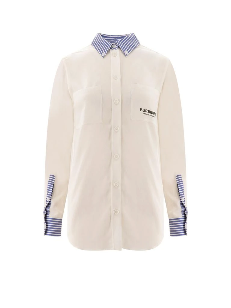 商品Burberry|Burberry Logo Print Long-Sleeved Shirt,价格¥5772,第1张图片