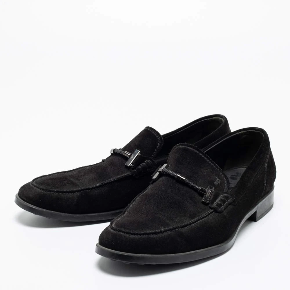 商品[二手商品] Tod's|Tod's Black Suede Buckle Slip-On Loafers Size 43,价格¥805,第2张图片详细描述