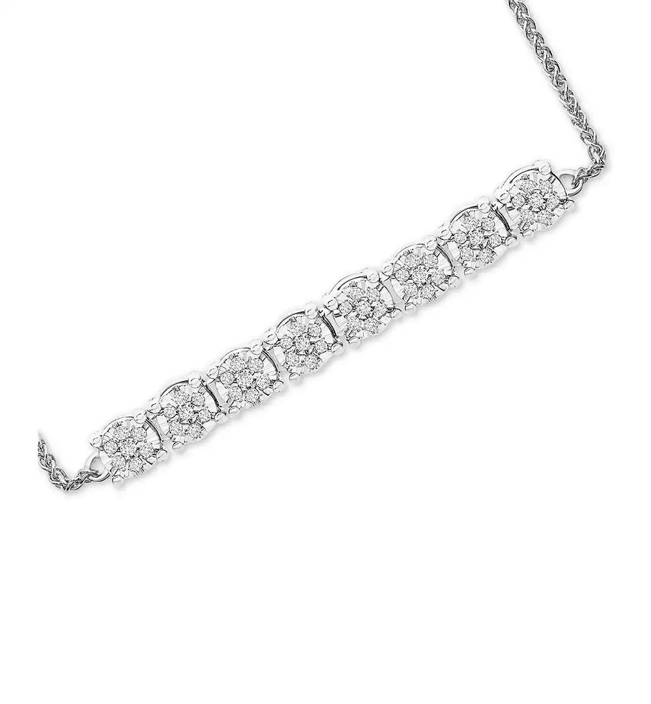 商品Macy's|Diamond Cluster Bolo Bracelet (1/5 ct. t.w.) in Sterling Silver,价格¥613,第3张图片详细描述