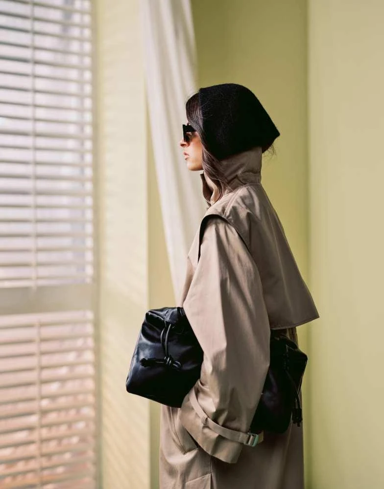 商品& Other Stories|& Other Stories midaxi  trench jacket with convertible collar detail in beige,价格¥1811,第4张图片详细描述