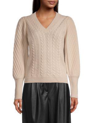 商品Tahari|Cashmere Cable-Knit Sweater,价格¥1278,第1张图片