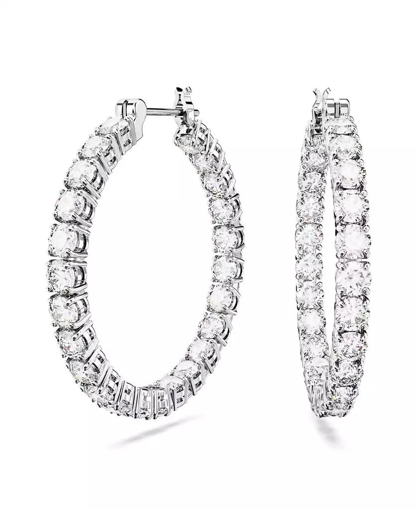 商品Swarovski|Crystal Round Cut Matrix Hoop Earrings,价格¥938,第1张图片