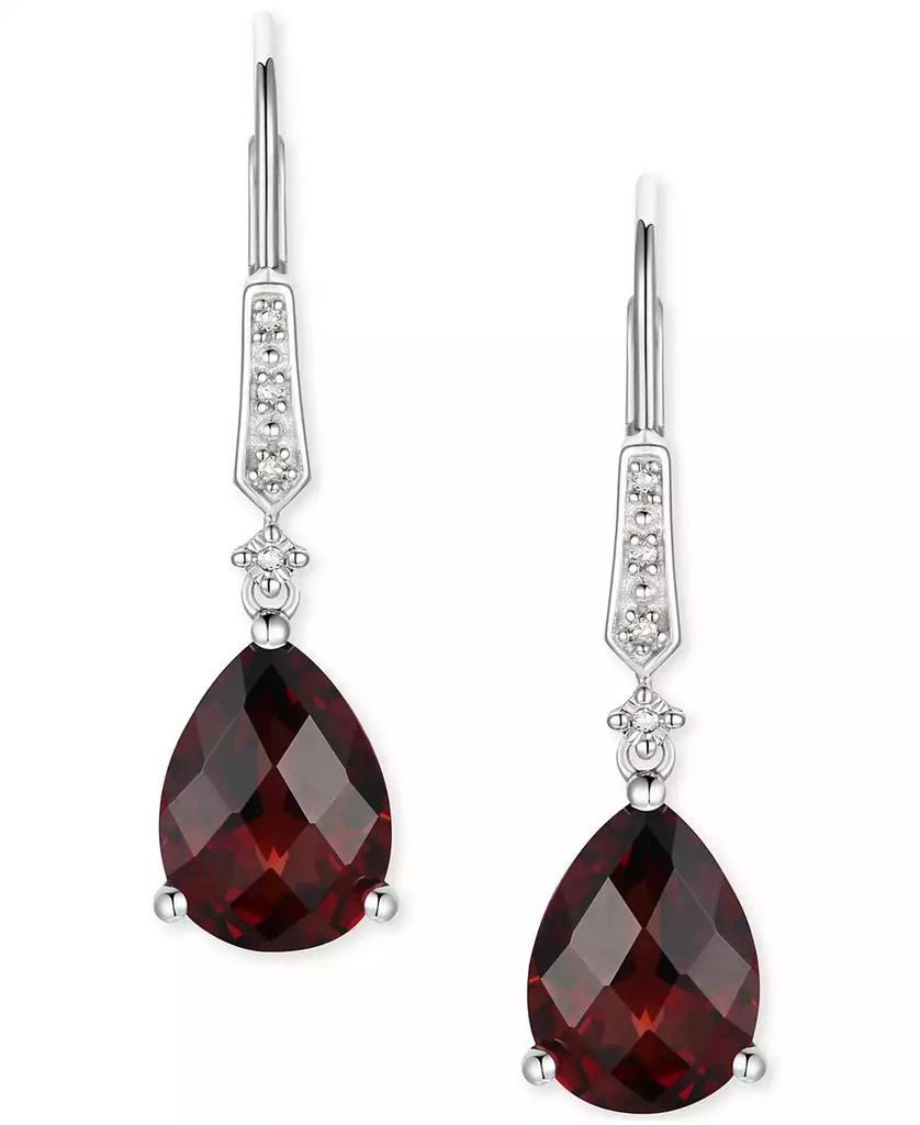 商品Macy's|Gemstone (3-3/4 ct. t.w.) and Diamond Accent Birthstone Drop Earrings in Sterling Silver,价格¥414,第5张图片详细描述