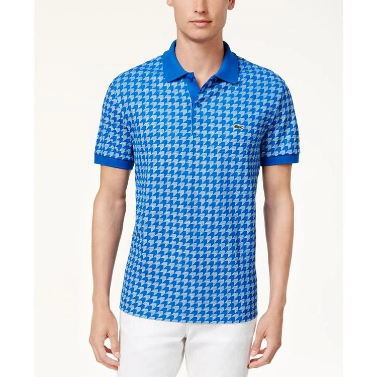 商品Lacoste|Men's Houndstooth Cotton Polo,价格¥699,第1张图片
