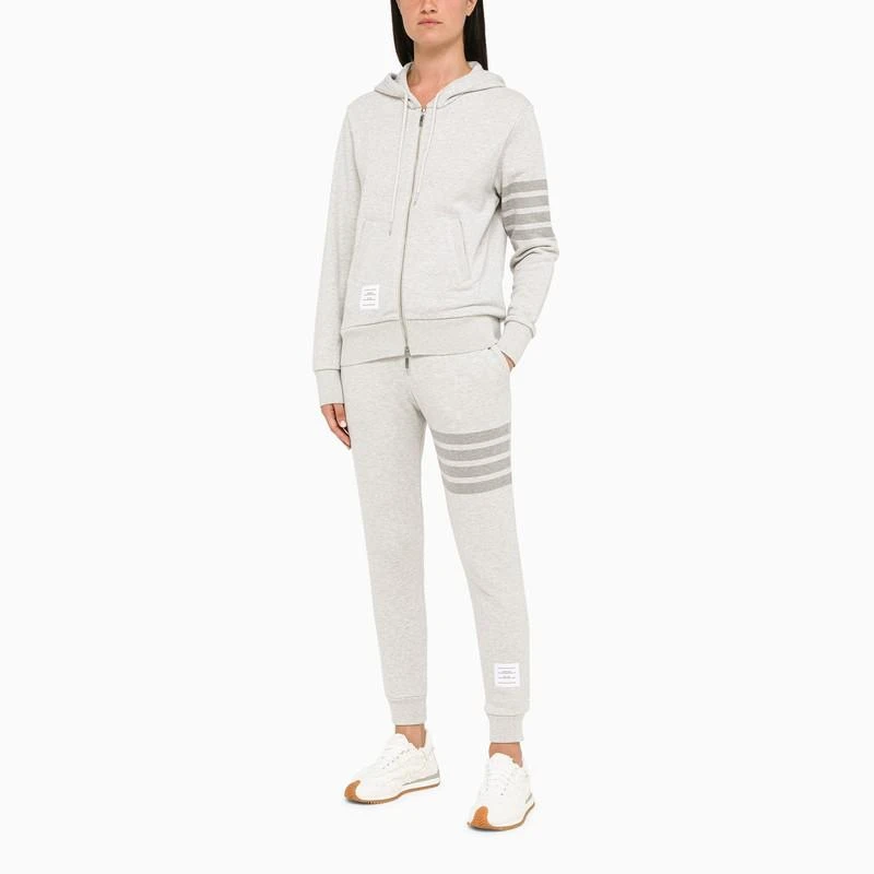 商品Thom Browne|Light grey 4-Bar zipped hoodie,价格¥7771,第2张图片详细描述