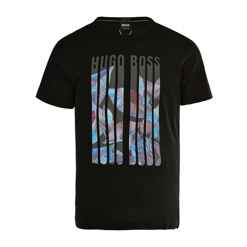 Hugo Boss 雨果博斯 男士黑色纯棉短袖T恤 TEE3-1816415001商品第4张图片规格展示