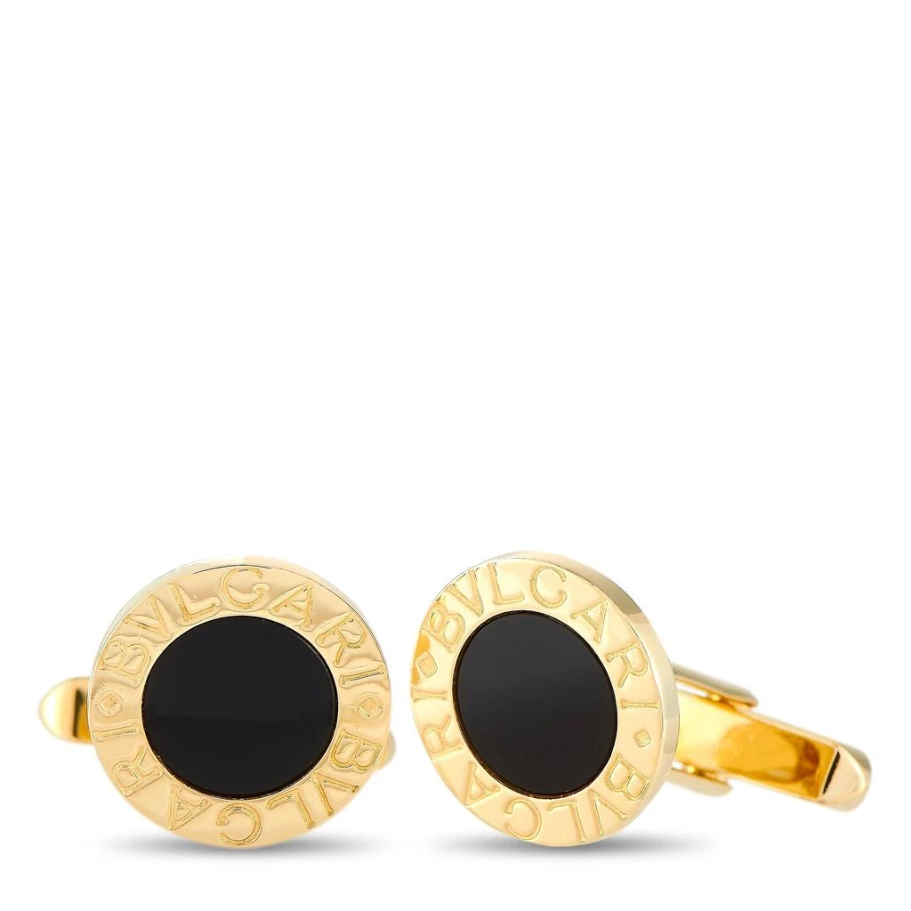 商品[二手商品] BVLGARI|Bvlgari BVLGARI BVLGARI 18K Yellow Gold Onyx Round Cufflinks,价格¥15952,第1张图片