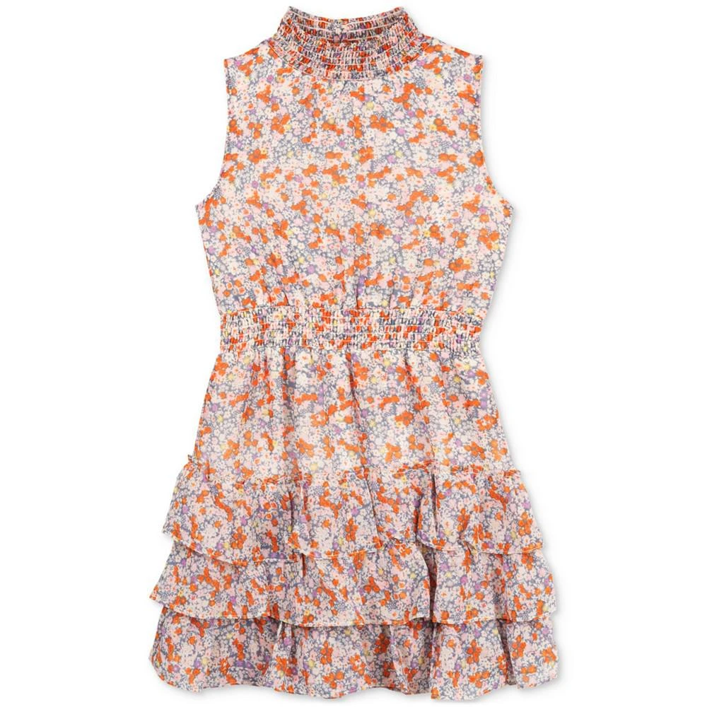 商品Rare Editions|Big Girls Floral Chiffon Tiered Dress & Denim Vest,价格¥204,第2张图片详细描述
