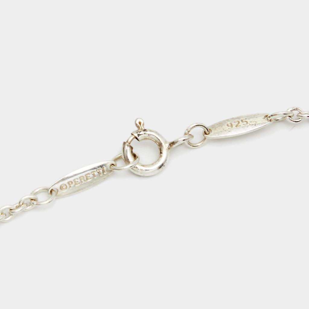 Tiffany & Co. Elsa Peretti Sterling Silver Open Heart Lariat Pearl Necklace商品第4张图片规格展示
