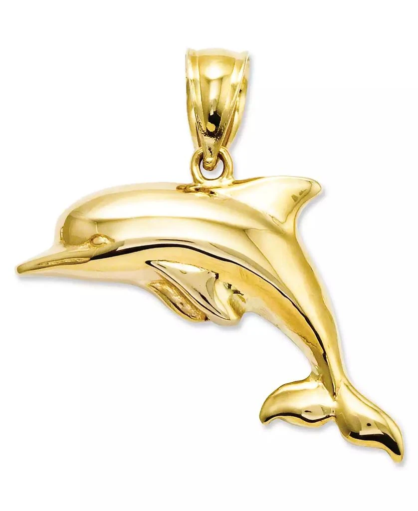 商品Macy's|14k Gold Charm, Polished 3D Dolphin Charm,价格¥2239,第1张图片
