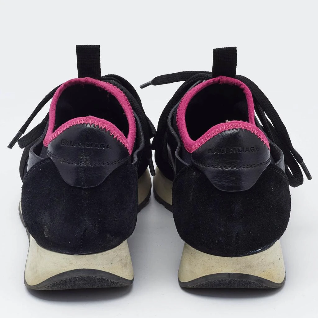 商品[二手商品] Balenciaga|Balenciaga Black Fabric and Leather Race Runner Lace Up Sneakers Size 37,价格¥2896,第5张图片详细描述