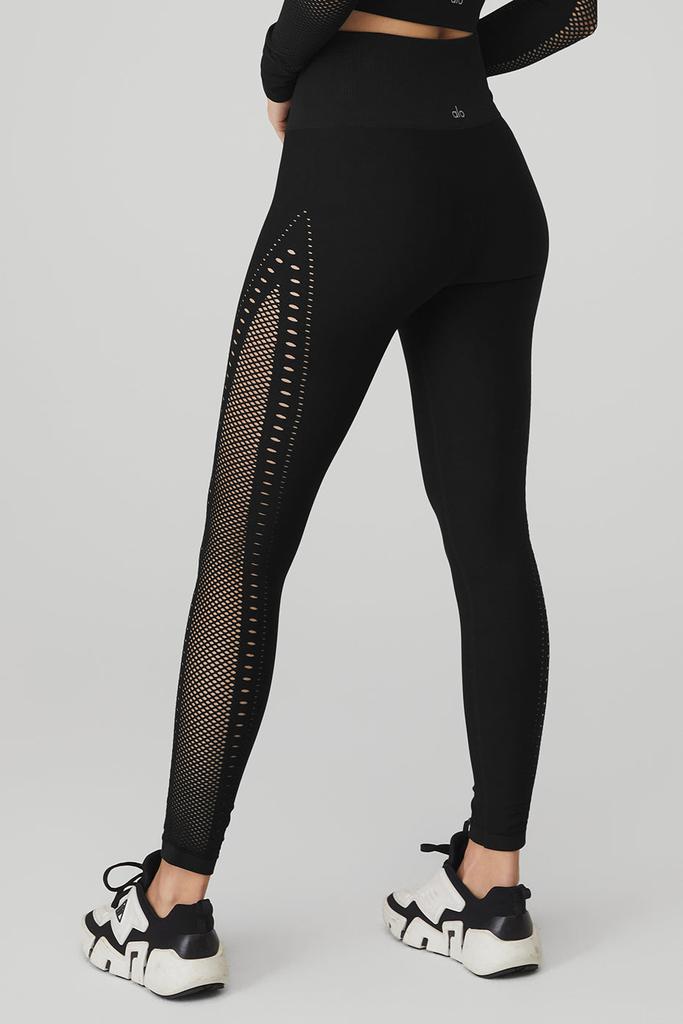 Seamless High-Waist 7/8 Open Air Legging - Black商品第2张图片规格展示