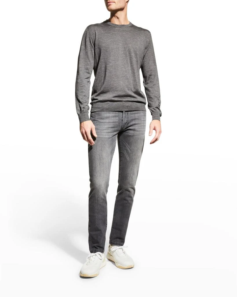 商品Kiton|Men's Heathered Crewneck Cashmere Silk Sweater,价格¥6743,第1张图片