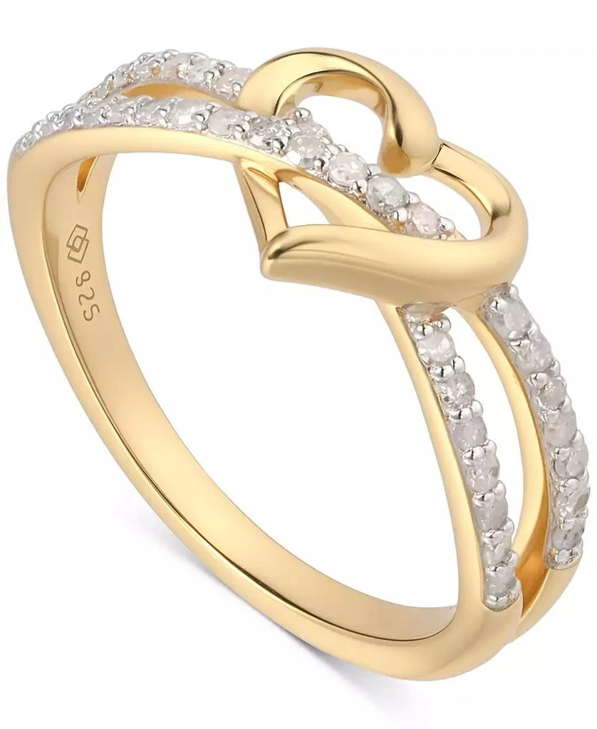 商品Macy's|Diamond Interwoven Heart Ring (1/4 ct. t.w.) in 14k Gold-Plated Sterling Silver,价格¥926,第1张图片