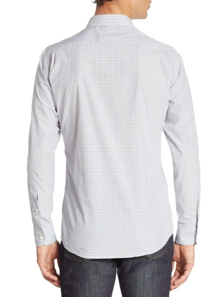 商品Zegna|Micro-Checkered Long-Sleeve Shirt,价格¥1467,第2张图片详细描述