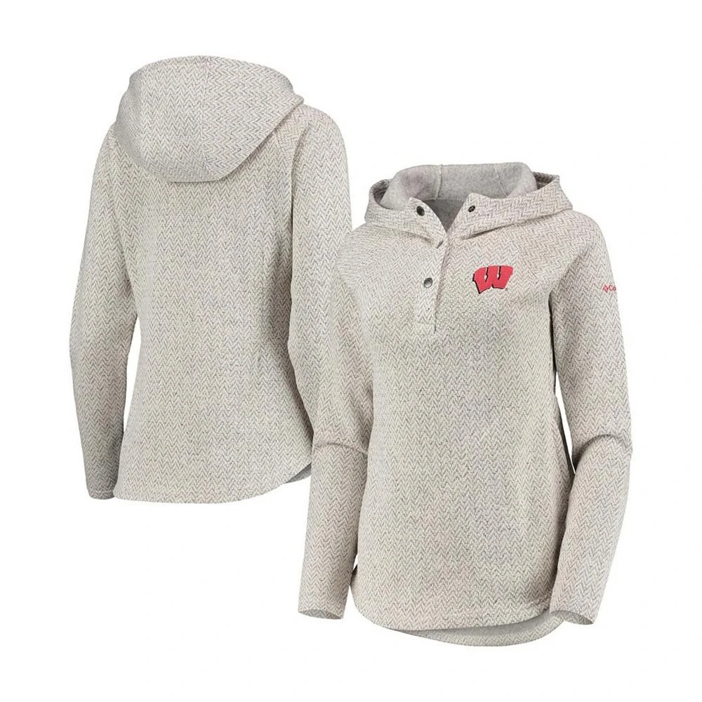 商品Columbia|Women's Cream Wisconsin Badgers Darling Days Raglan Fleece Pullover Hoodie,价格¥636,第1张图片