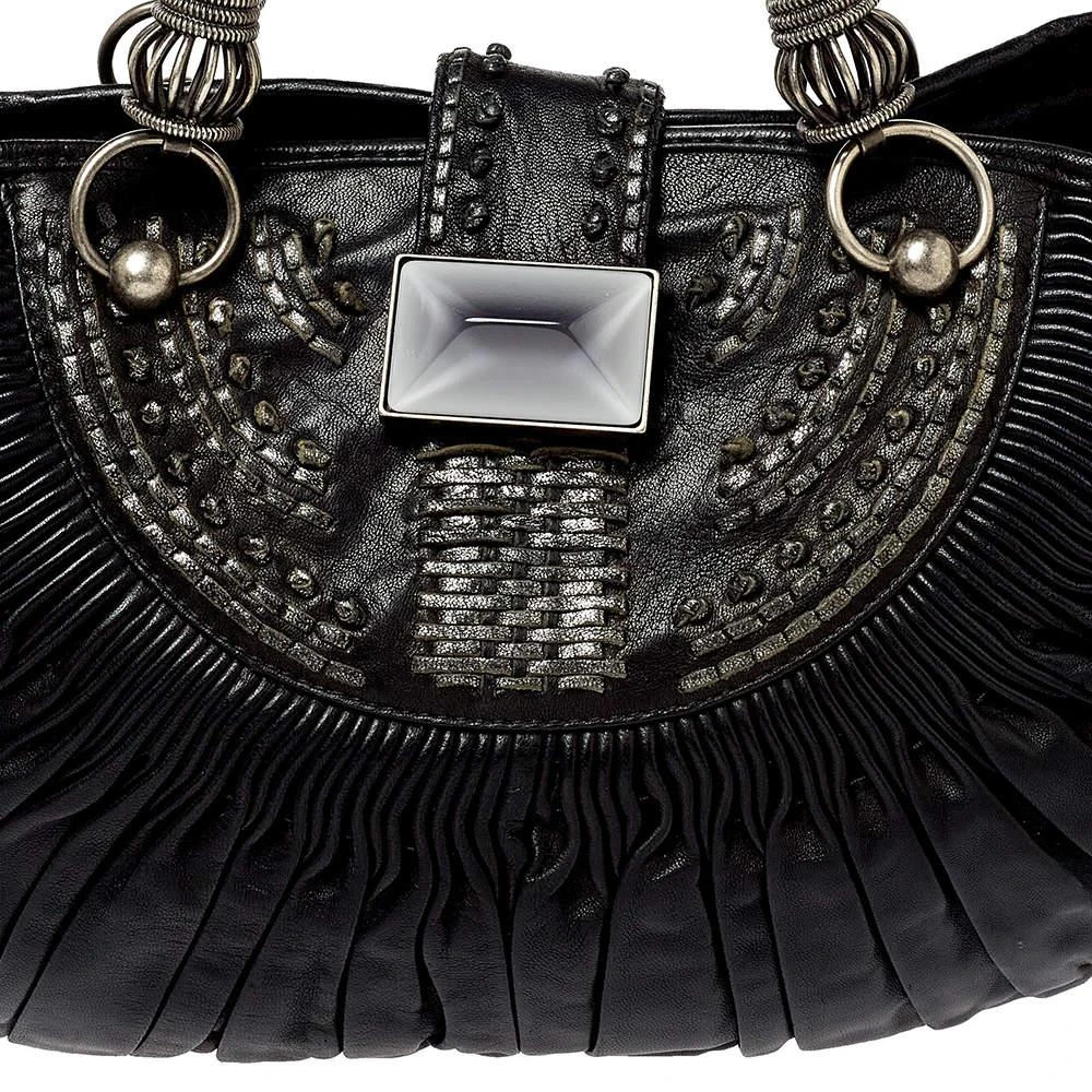 商品[二手商品] Dior|Dior Black Pleated Leather Plisse Tote,价格¥4590,第5张图片详细描述