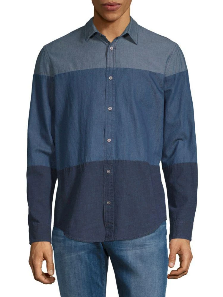 商品Calvin Klein|Colorblock Chambray Button-Down Shirt,价格¥197,第1张图片