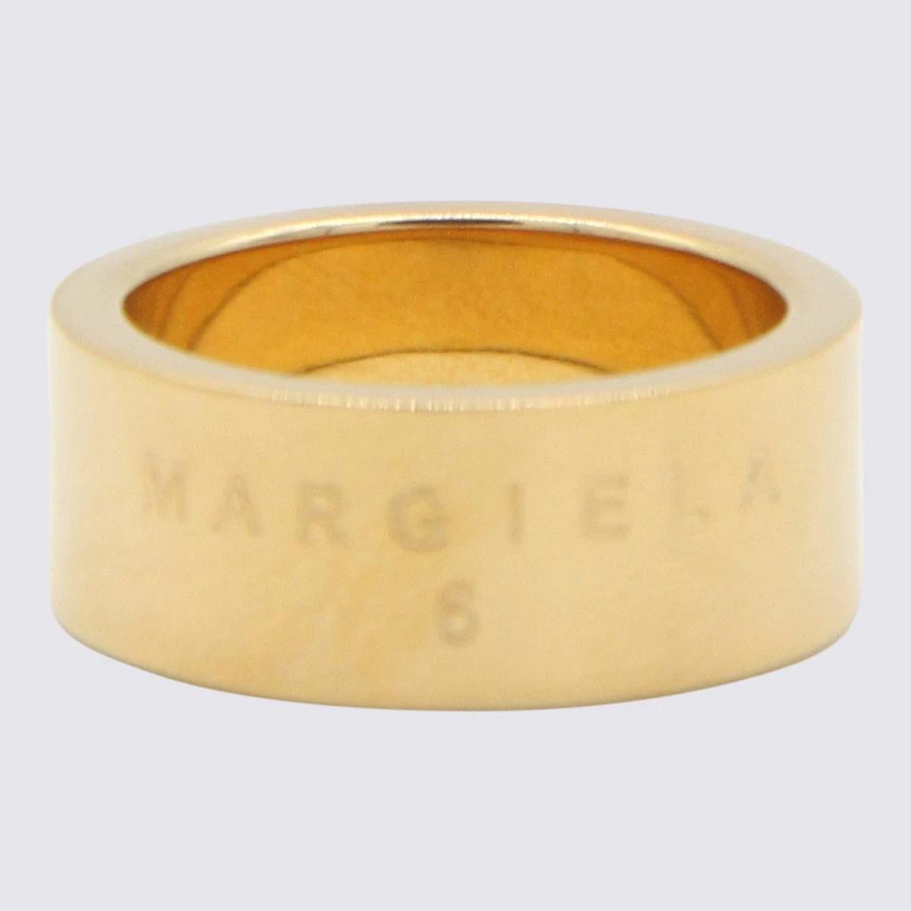 商品MM6|MM6 MAISON MARGIELA GOLD TONE BRASS MINIMAL LOGO RING,价格¥1078,第1张图片