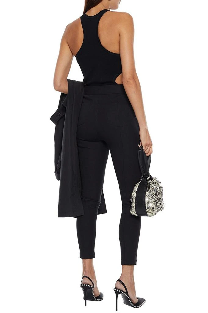 商品Alexander Wang|Zip-detailed stretch cotton and modal-blend skinny pants,价格¥615,第1张图片