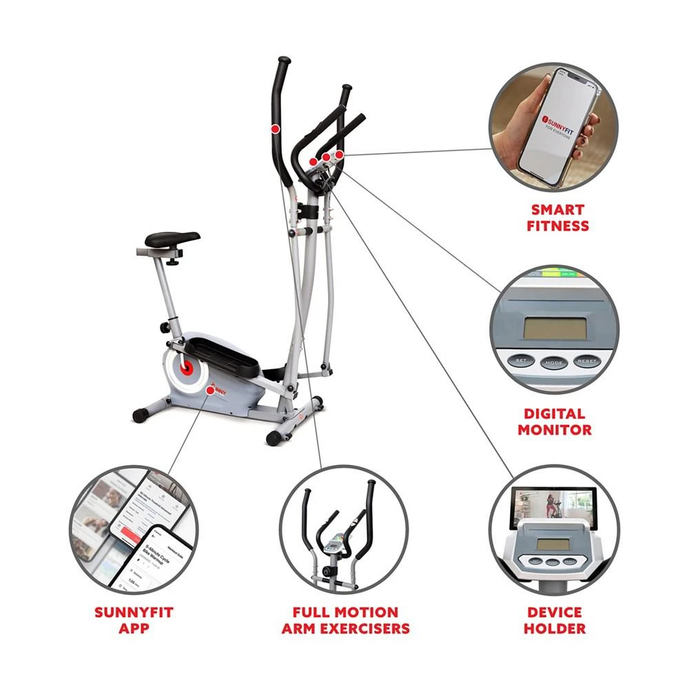 商品Sunny Health & Fitness|Essential Interactive Series Seated Elliptical, Sf-E322004,价格¥4338,第3张图片详细描述