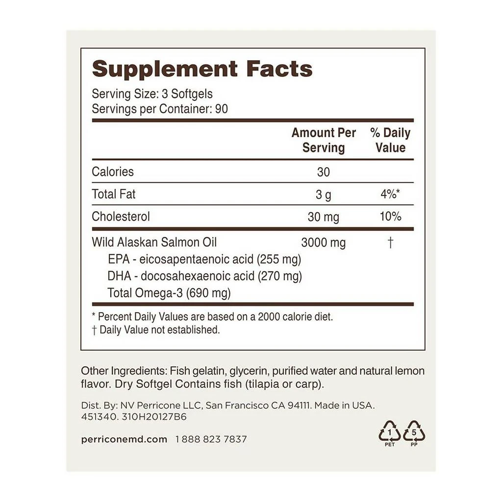 商品Perricone MD|Omega 3 Supplements - 30 Day,价格¥332,第4张图片详细描述