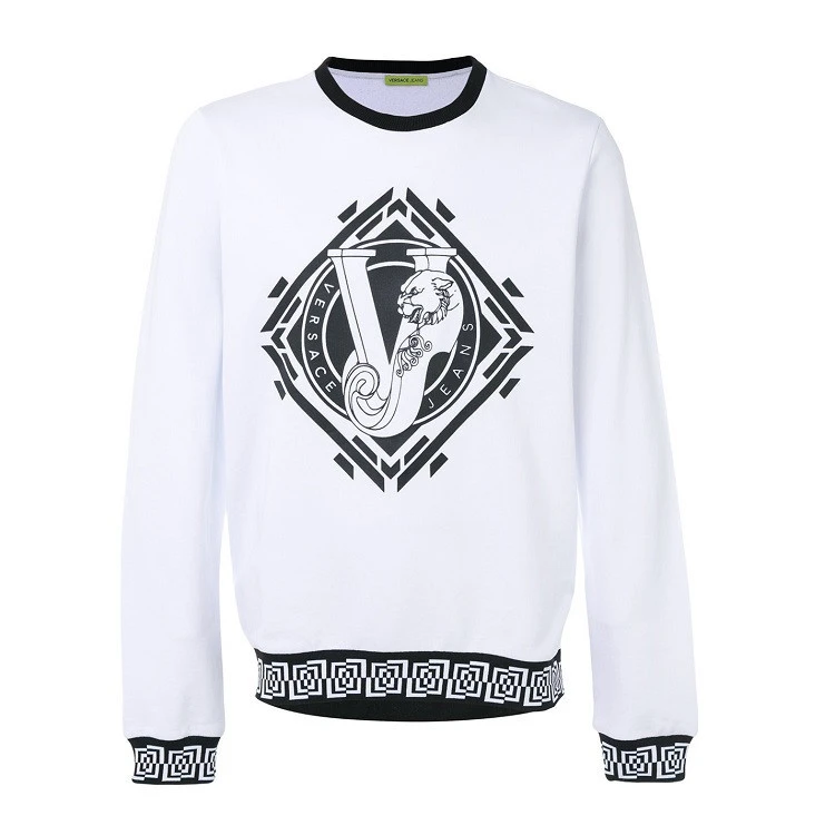 商品Versace|VERSACE JEANS 其他白色男士卫衣/帽衫 B7GQA7F236604003,价格¥1033,第1张图片