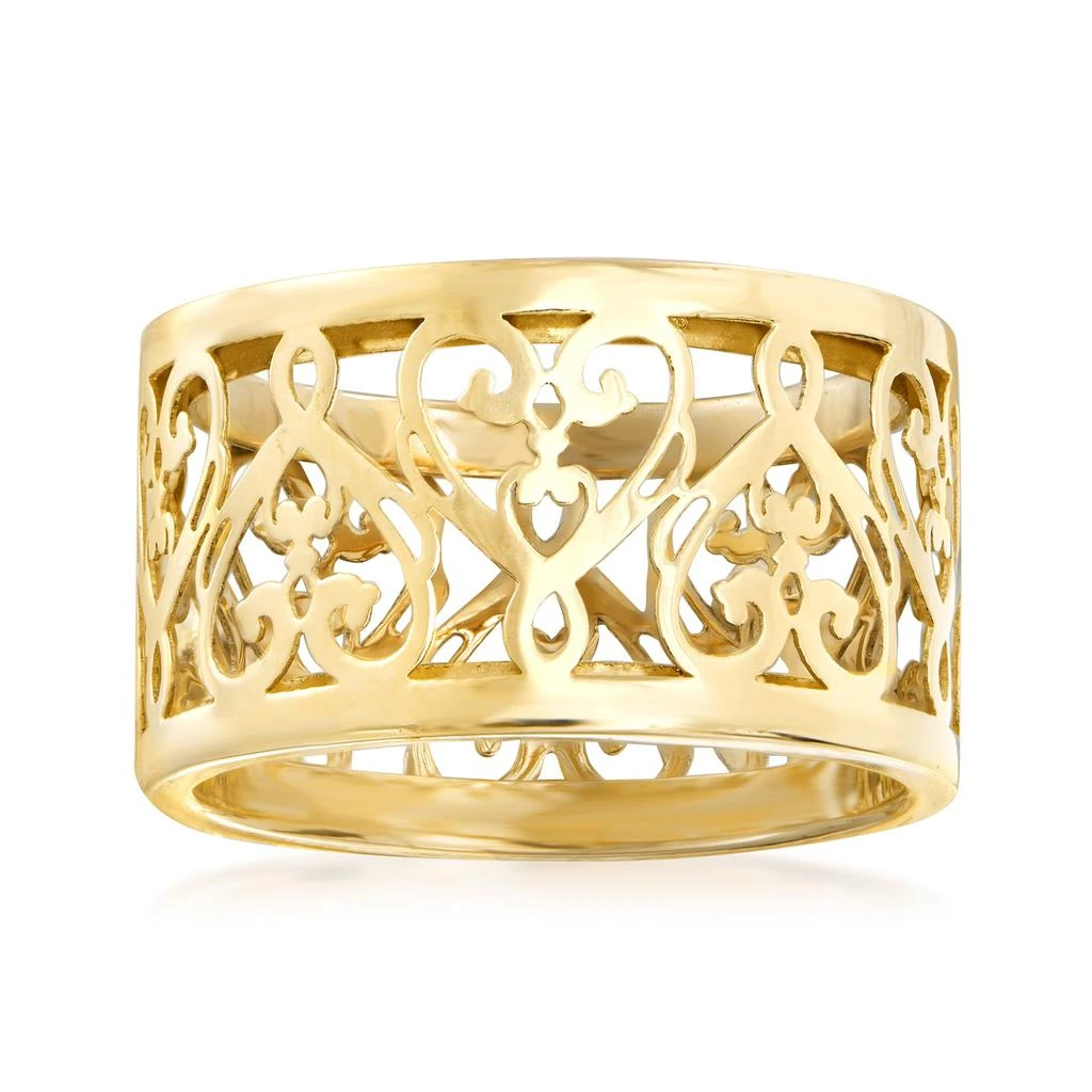 商品Ross-Simons|Italian 14kt Yellow Gold Filigree Heart Ring,价格¥3075,第1张图片