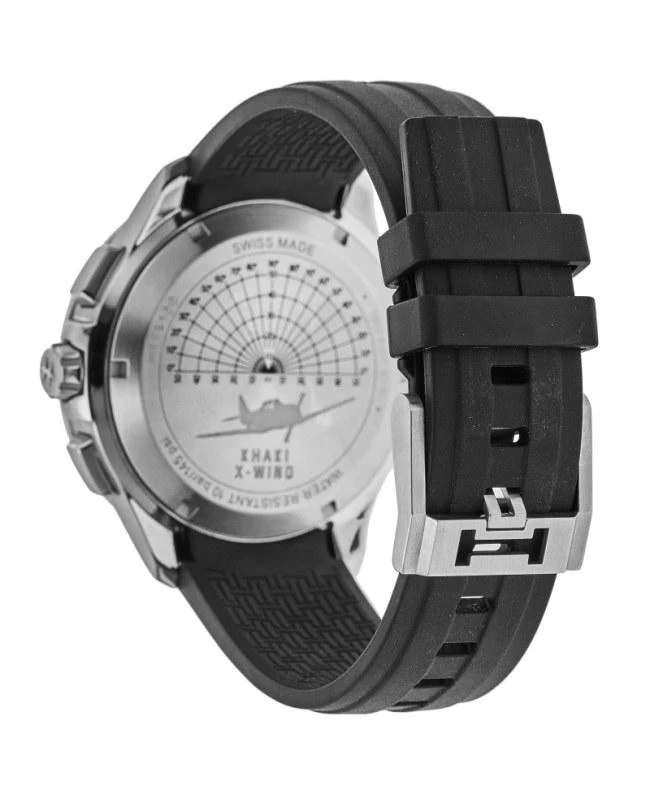 商品Hamilton|Hamilton Khaki Aviation X-Wind GMT Chrono Quartz Black Dial Rubber Strap Men's Watch H77912335,价格¥7291,第4张图片详细描述