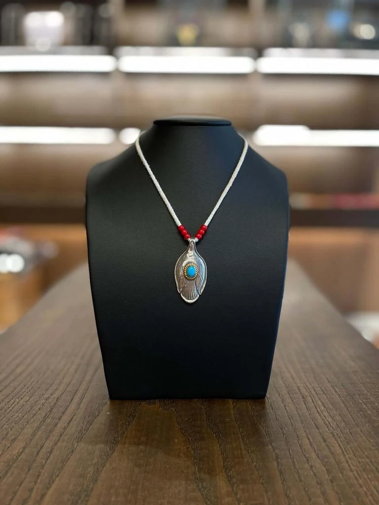 商品Goros|Goros Gold Rope Turquoise Spoon Leather Cord Setup,价格¥9092,第1张图片