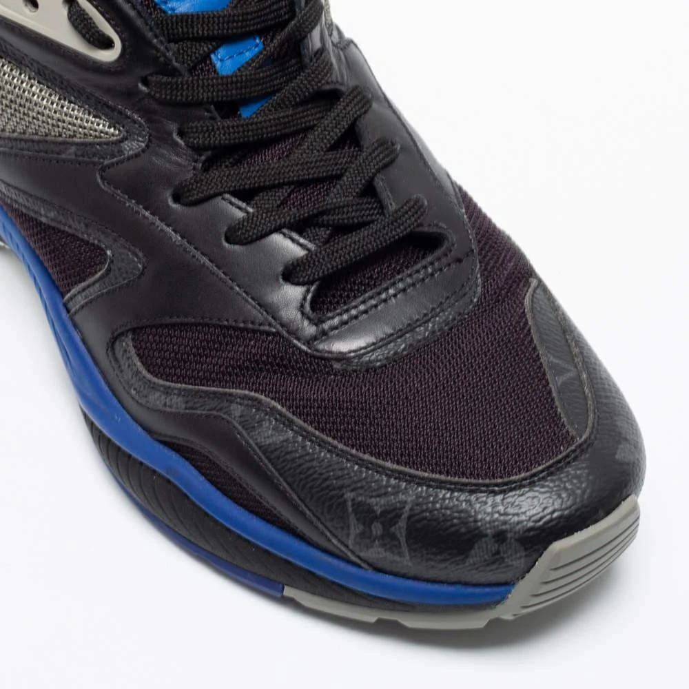 Louis Vuitton Black/Blue Leather, Mesh and Monogram Canvas Low-Top Sneakers Size 41 商品