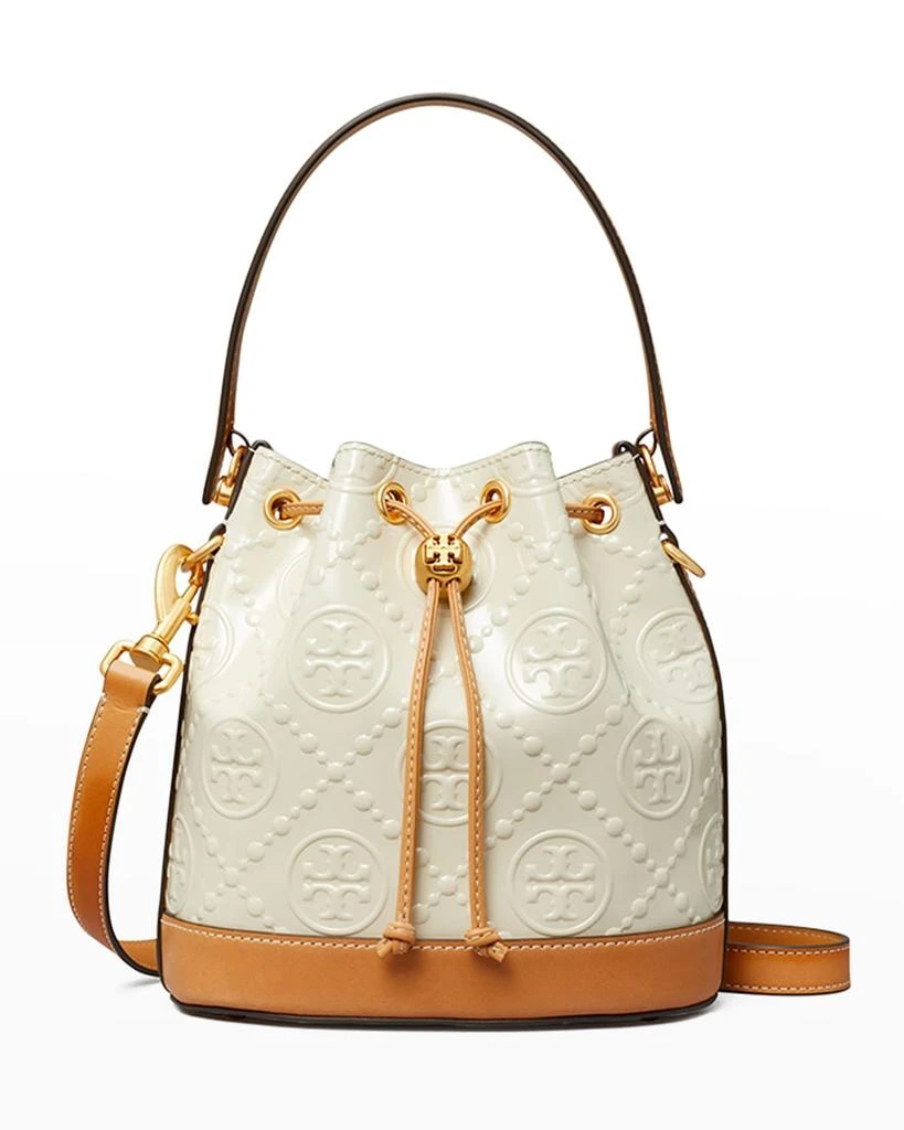 商品Tory Burch|T Monogram Patent Embossed Bucket Bag,价格¥4518,第1张图片