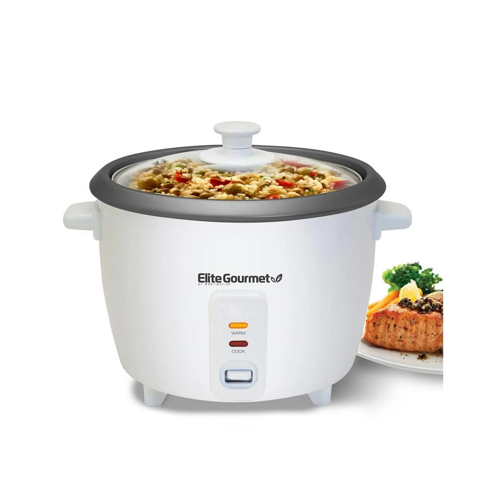 商品Elite Gourmet|6-Cup Nonstick Rice Cooker with Glass Lid,价格¥269,第1张图片