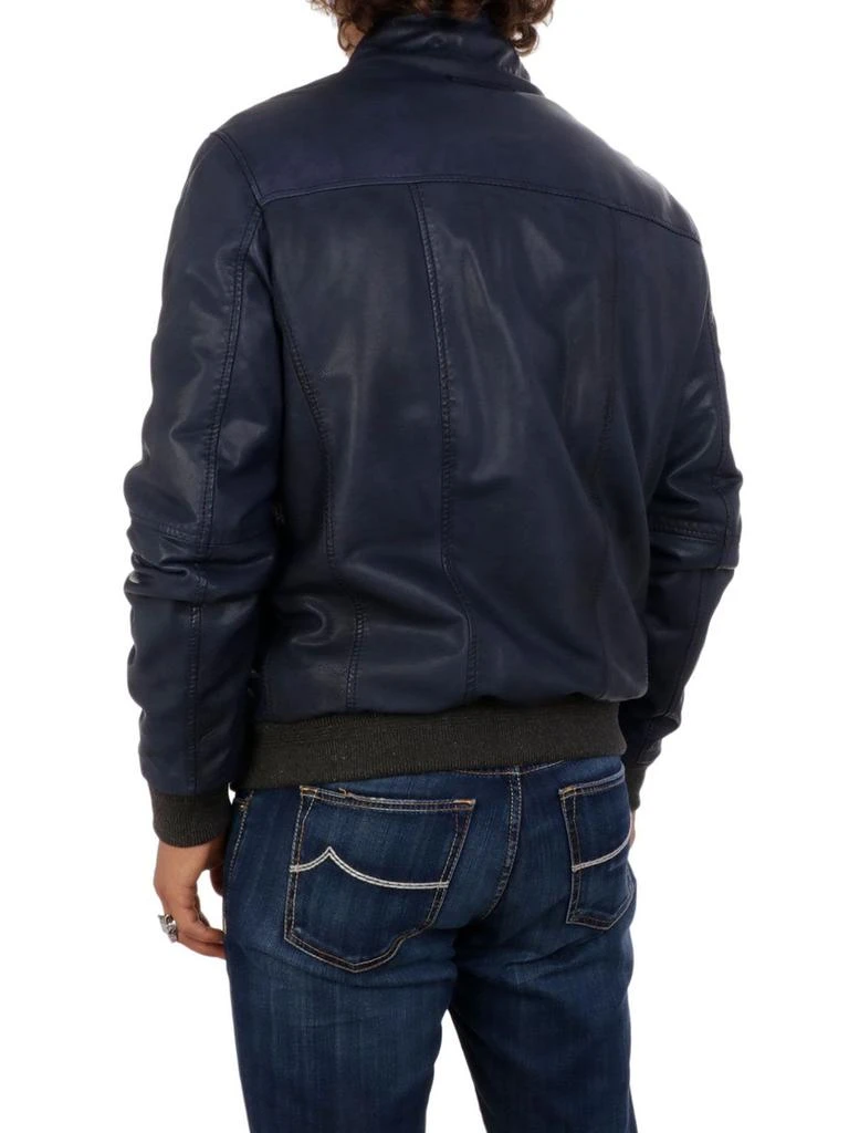 商品THE JACK LEATHERS|The jack leathers men's blue leather outerwear jacket,价格¥4450,第3张图片详细描述