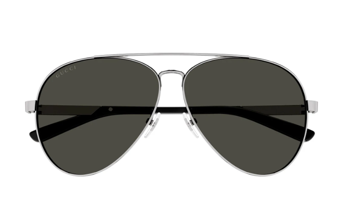 商品[国内直发] Gucci|【23春夏新品】 古驰 太阳眼镜 舒适轻盈 合金镜架 飞行员式 男款 钌红色镜框 灰色镜片,价格¥2923,第6张图片详细描述