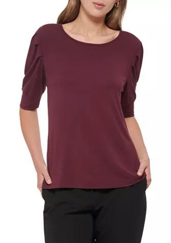 商品Tommy Hilfiger|Women's Short Sleeve Solid Crew Neck Top,价格¥180,第1张图片