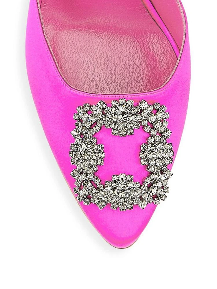 商品Manolo Blahnik|Manolo Blahnik - Hangisi 70 Embellished Satin Mules,价格¥4987,第3张图片详细描述