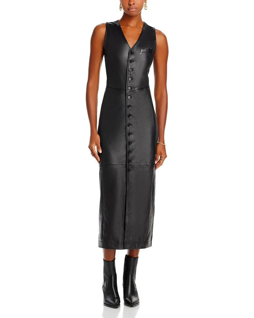商品FRAME|Leather Midi Vest Dress,价格¥11281,第1张图片