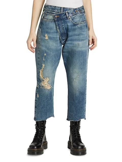 商品R13|Crossover Distressed Jeans,价格¥1786,第3张图片详细描述