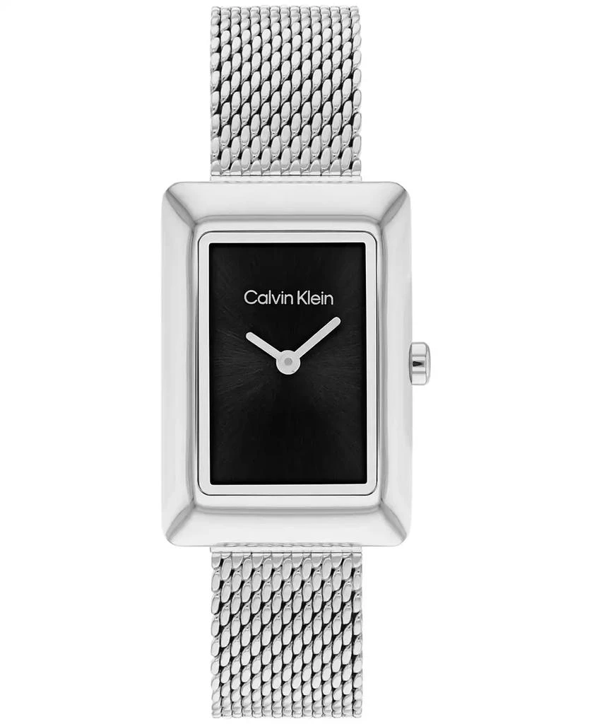 商品Calvin Klein|Women's Two Hand Silver Stainless Steel Mesh Bracelet Watch 22.5mm,价格¥1123,第1张图片