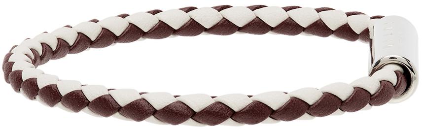 White & Burgundy Braided Bracelet商品第5张图片规格展示