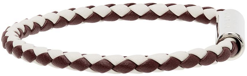 商品Marni|White & Burgundy Braided Bracelet,价格¥580,第7张图片详细描述