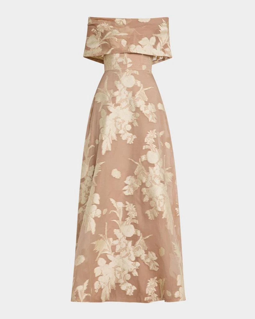 商品LELA ROSE|Deedie Floral Fil Coupe Off-The-Shoulder Gown,价格¥23047,第1张图片