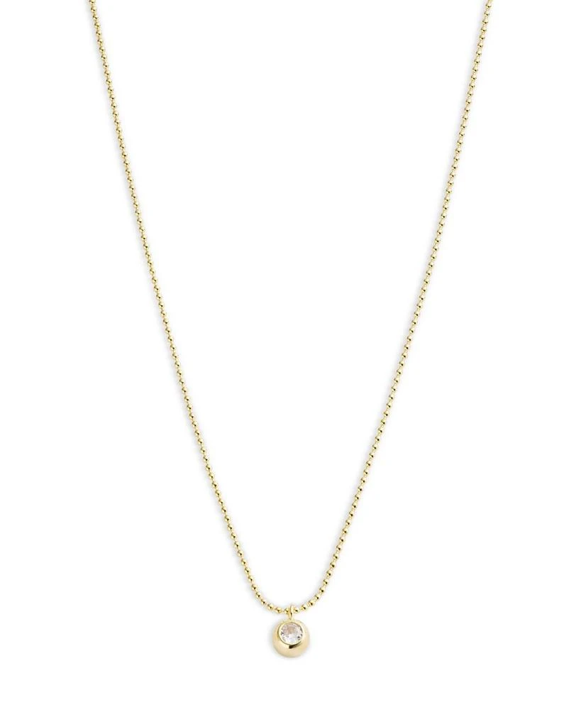 商品Argento Vivo|Cubic Zirconia Bezel Pendant Necklace in 18K Gold Plated Sterling Silver, 16"-18",价格¥439,第1张图片