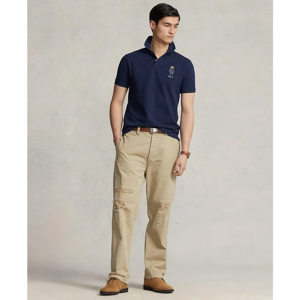 商品Ralph Lauren|Men's Cotton Custom Slim Fit Polo Bear Polo Shirt,价格¥524,第4张图片详细描述
