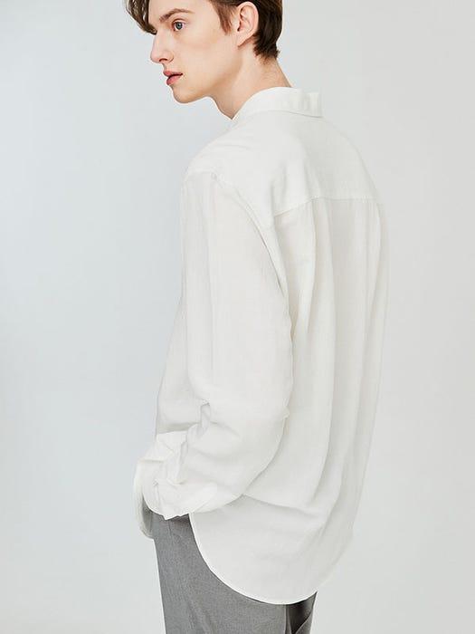 商品THE KNIT COMPANY|Semi-oversized Linen Shirt Offwhite,价格¥502,第4张图片详细描述