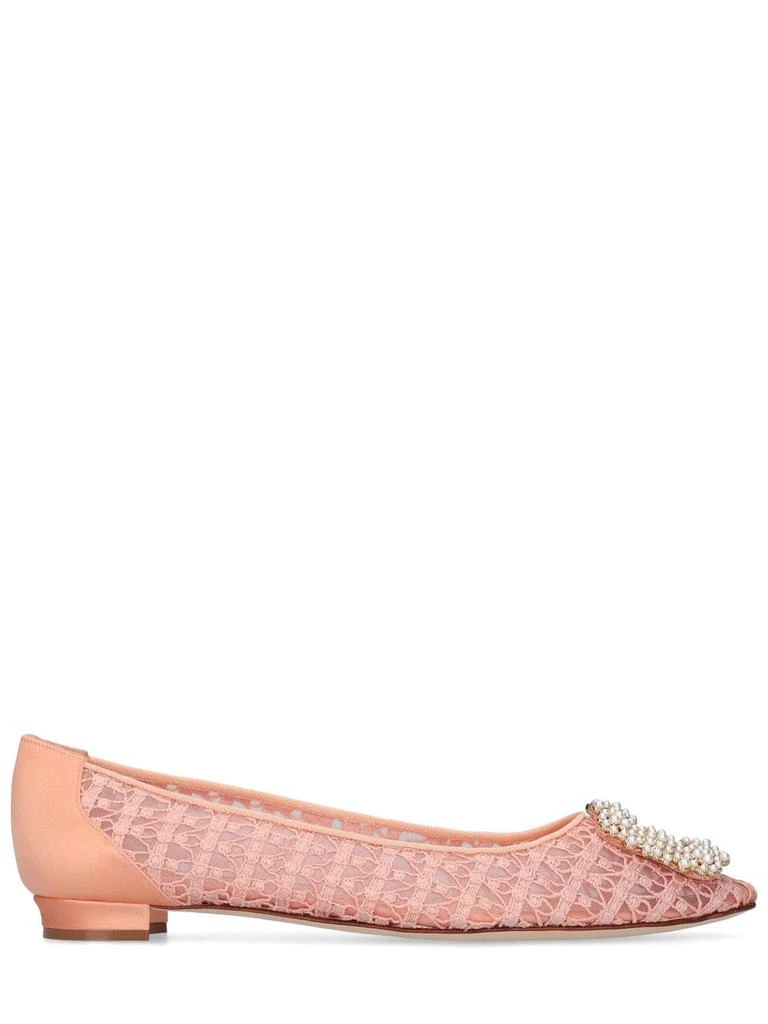 商品Manolo Blahnik|10mm Hangisi Embellished Lace Flats,价格¥8997,第1张图片